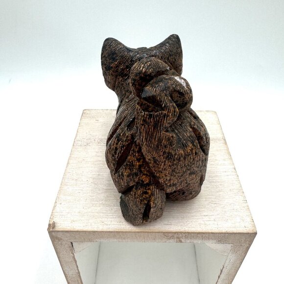 Artesania Rinconada brown tabby cat figurine Uruguay art pottery brown white - Picture 5 of 13